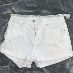 bullhead white denim shorts